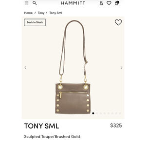 NWT Hammitt Tony Sml Crossbody Bag Taupe/Brushed Gold Small